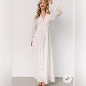 Baltic Born White Long Sleeve Maxi Dress